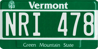 VT license plate NRI478