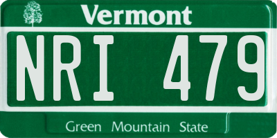 VT license plate NRI479