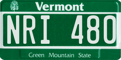 VT license plate NRI480