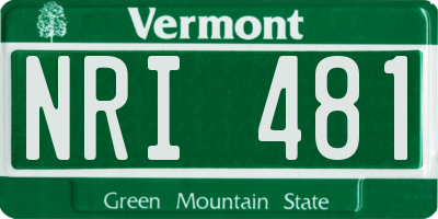 VT license plate NRI481