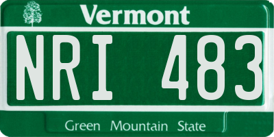 VT license plate NRI483