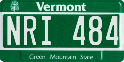 VT license plate NRI484