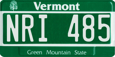 VT license plate NRI485