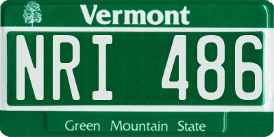 VT license plate NRI486