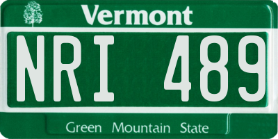 VT license plate NRI489