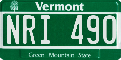 VT license plate NRI490