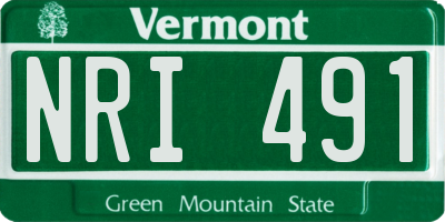 VT license plate NRI491