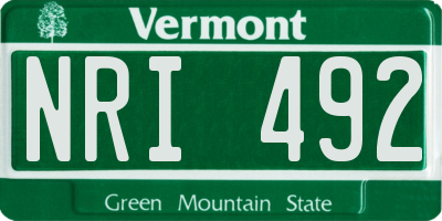 VT license plate NRI492