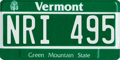 VT license plate NRI495