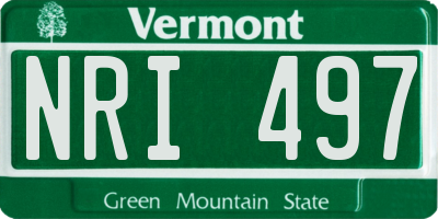 VT license plate NRI497