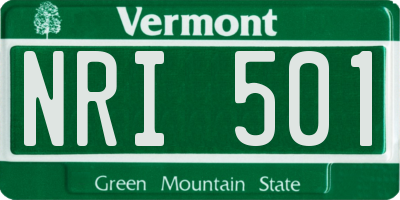 VT license plate NRI501