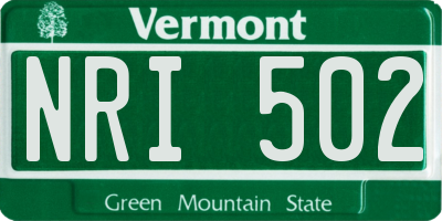 VT license plate NRI502