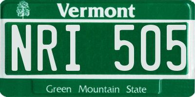VT license plate NRI505