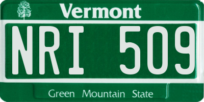 VT license plate NRI509