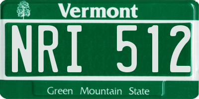 VT license plate NRI512