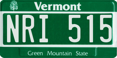 VT license plate NRI515