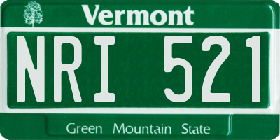 VT license plate NRI521