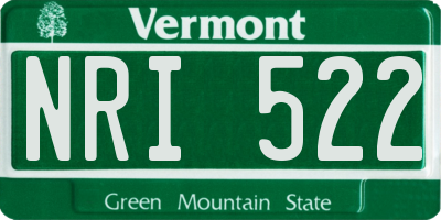 VT license plate NRI522