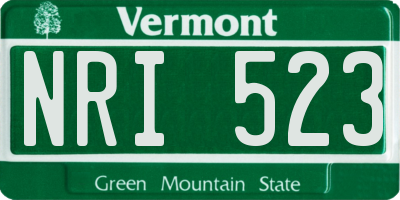 VT license plate NRI523