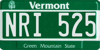 VT license plate NRI525