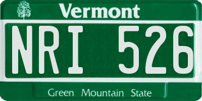 VT license plate NRI526