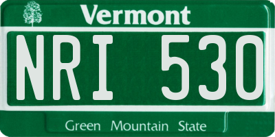 VT license plate NRI530