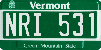VT license plate NRI531