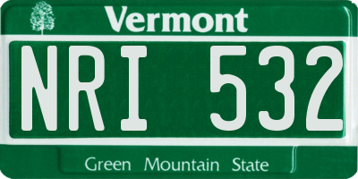VT license plate NRI532
