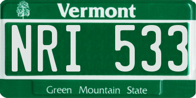 VT license plate NRI533