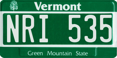 VT license plate NRI535