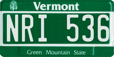VT license plate NRI536