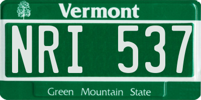 VT license plate NRI537