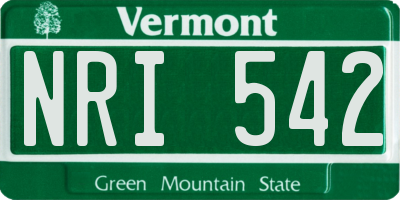 VT license plate NRI542