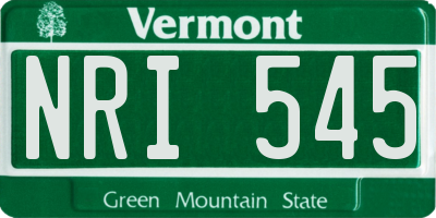VT license plate NRI545