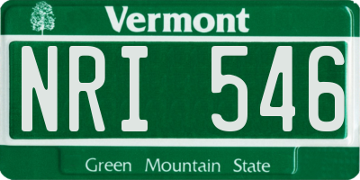 VT license plate NRI546