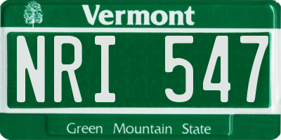 VT license plate NRI547