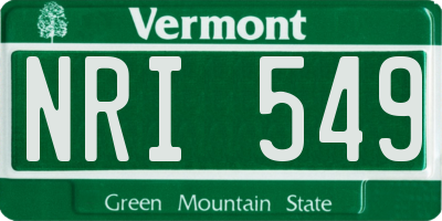VT license plate NRI549