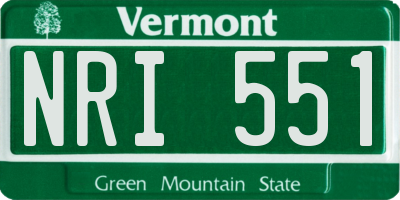VT license plate NRI551