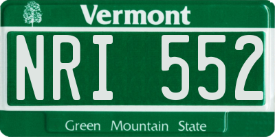 VT license plate NRI552