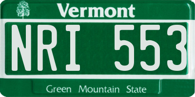 VT license plate NRI553