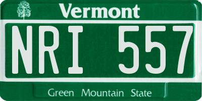 VT license plate NRI557