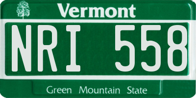 VT license plate NRI558