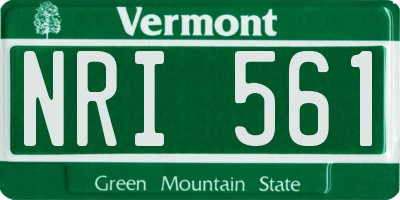 VT license plate NRI561