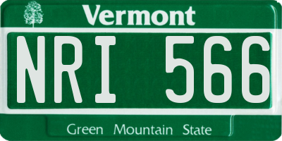 VT license plate NRI566