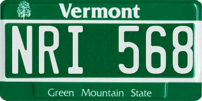 VT license plate NRI568