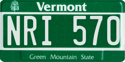 VT license plate NRI570