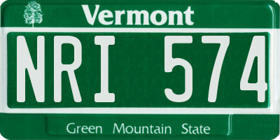 VT license plate NRI574