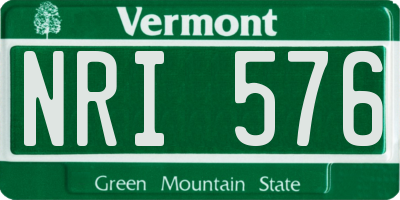 VT license plate NRI576