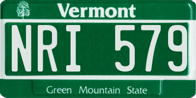 VT license plate NRI579