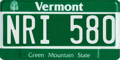 VT license plate NRI580